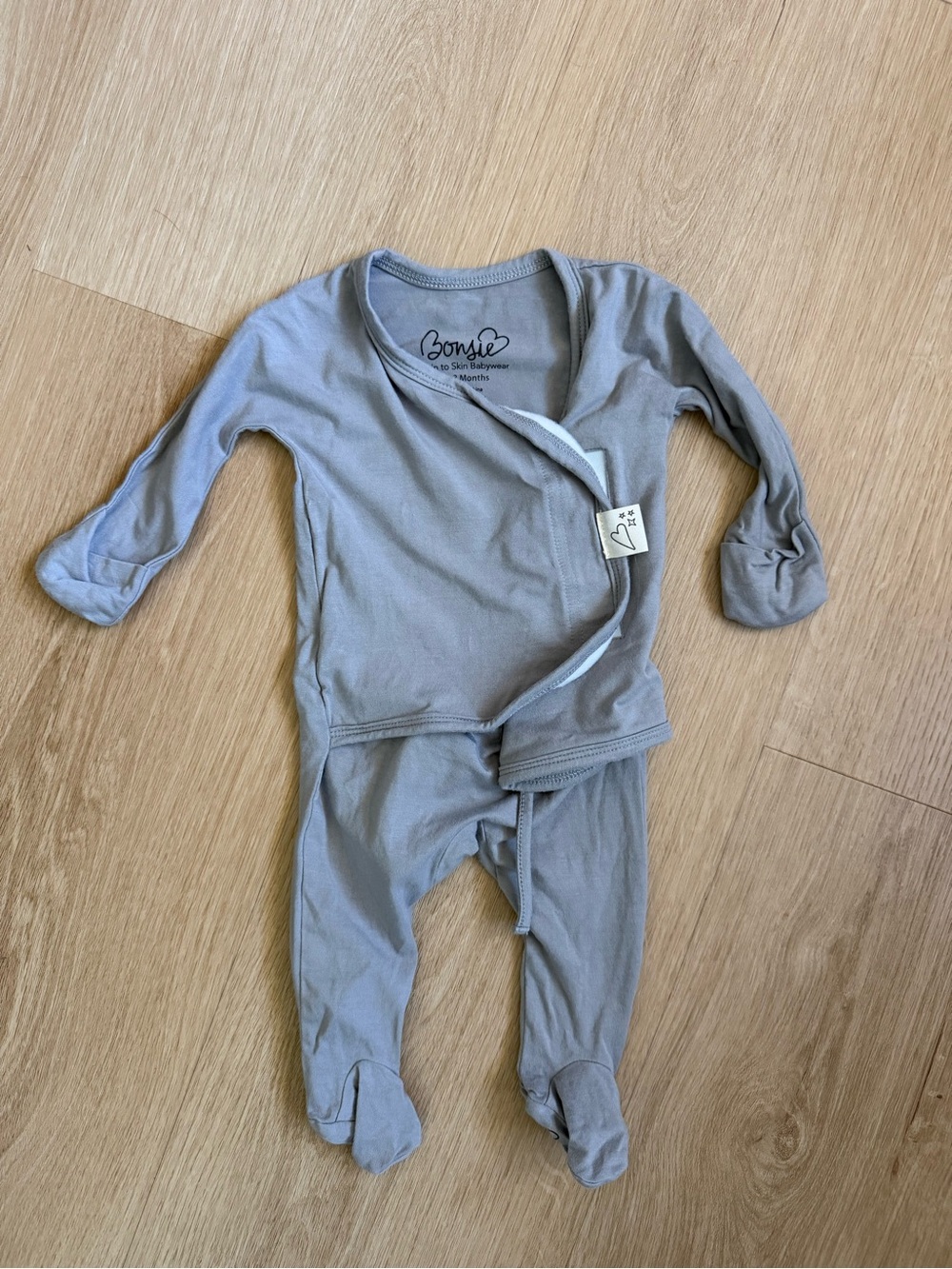 Bonsie Fog Gray Footie Onepiece 0-3 Month
